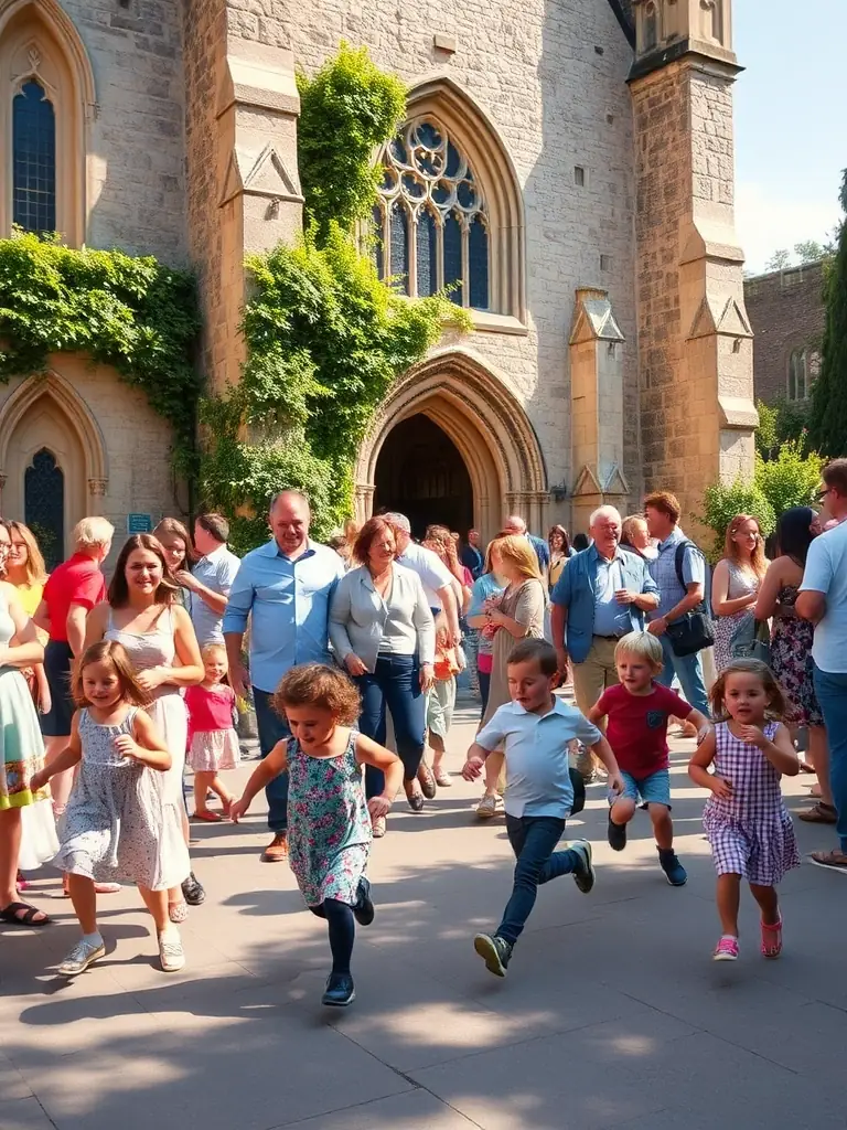 A photograph of a community event held in a restored historical site, showcasing the association's role in bringing people together and celebrating local culture in Les Mars.